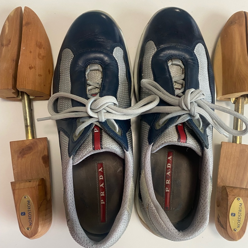PRADA AMERICANS CUP SNEAKERS WITH SHOE TREES SIZE 9 U SA